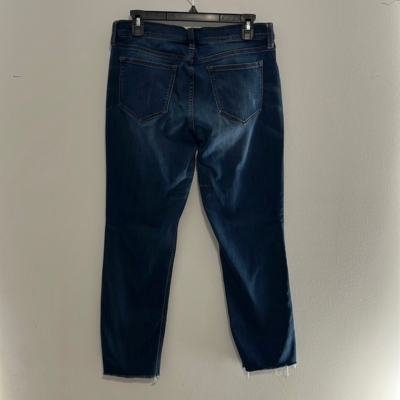 J Crew Reid Straight Stretchy Jeans w/ Dark Wash and Raw Hem Size 29 - Picture 4 of 11